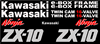 Kawasaki ZX-10 Full decal set 1989 Style