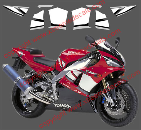 Yamaha R1 Graphics set for 2001 red bike