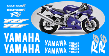 Yamaha R6 2000 All Decals for the blue bike