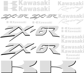 Kawasaki ZX-6R  Shadowed 20 Decal Set 