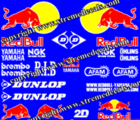 Yamaha Red Bull Full Race Decal Set