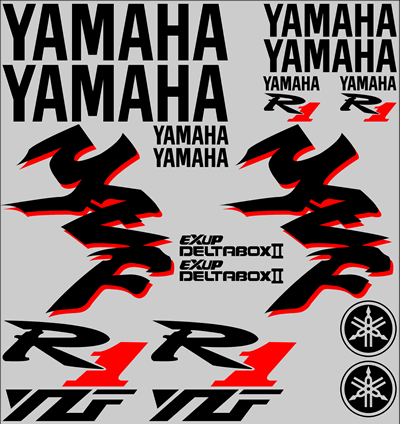 Yamaha R1 Graffiti 2 Colour Decal Set 1998 Style