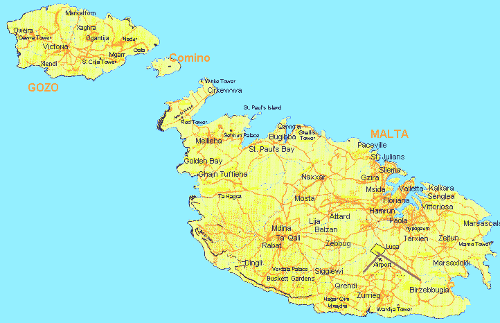 Large Map of the MALTESE ISLANDS