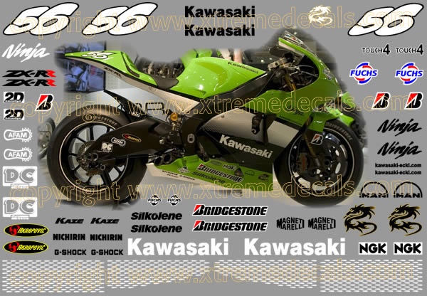 Kawasaki ZX-RR Ninja Race Decal Set 2005 Style