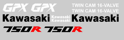 Kawasaki GPX 750R 1988 Decal set