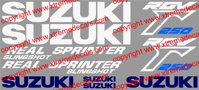 Suzuki RGV 250 Decal Set 1989 Style