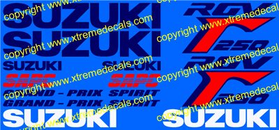 Suzuki  RGV 250 Decal Set 1991 Style