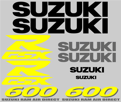 Suzuki GSXR 600 1996 Model Decal Set
