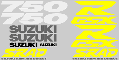 Suzuki GSXR750 Full Decal Set 1997 Style