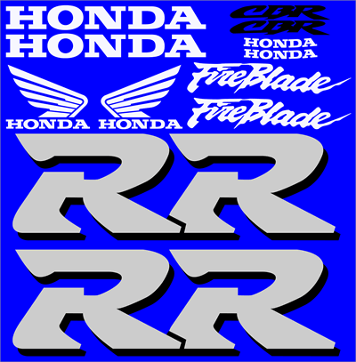 Honda Fireblade 1999 Model Silver  White  Black  Full Decal Set