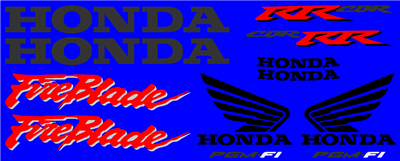 Honda 929 CBR Fireblade Decal Set All Decals 2001