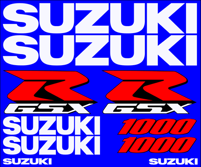 Suzuki 1000 GSXR Full Decal Set 2001 Model