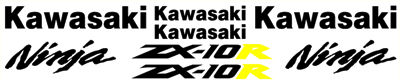 Kawasaki ZX10R Decal Set 2004 Style
