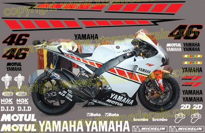 Yamaha Valencia Race Decal Set 2005