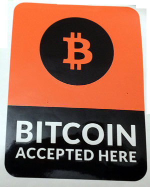 Bitcoin Accepted Here decal