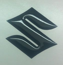 Suzuki logo domed tank badge