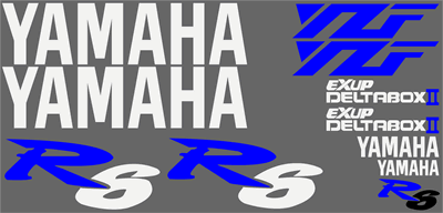 Yamaha R6 3 Colour Decal Set Blue White Black