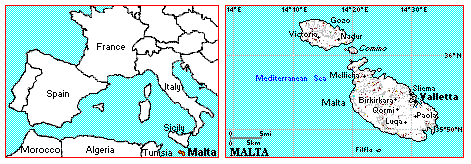 Europe & Malta maps and Malta location